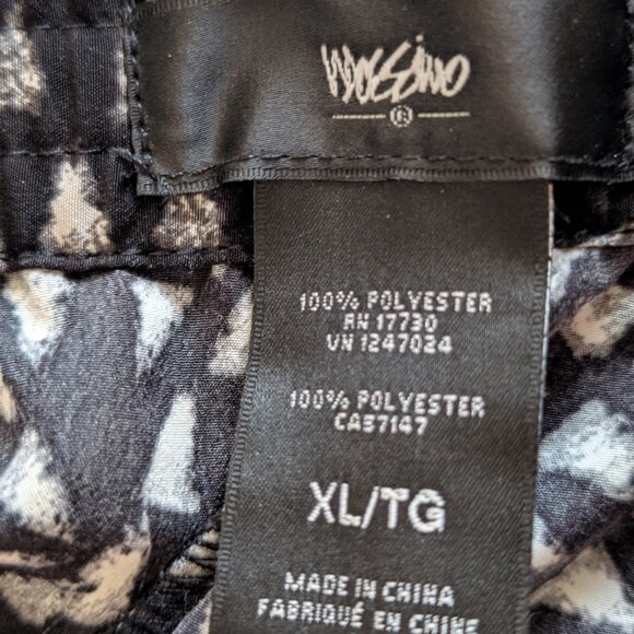 Mossimo lounge pants black/white XL wide leg pull-on tie string Lightweight - Picture 7 of 7